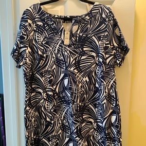 Navy/White short sleeve summer dress.